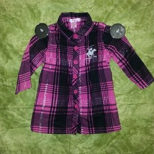 Girl's Beverly Hills Polo Club 6 pink plaid dress